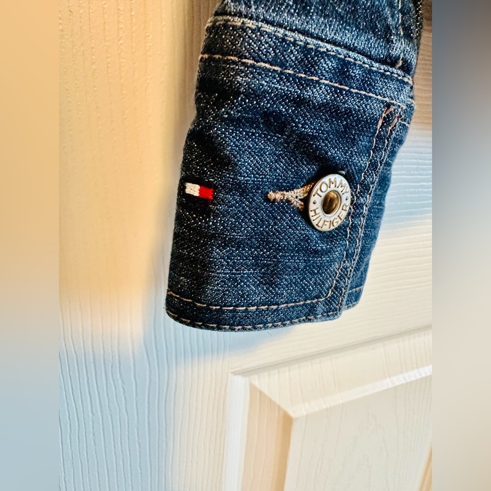 Tommy Hilfiger Fitted Jean Jacket Size S Navy Blue - Picture 3 of 7